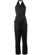 Diane Von Furstenberg Polka Dots Halterneck Jumpsuit, Women's, Size: 4, Blue, Silk/spandex/elastane