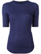 Joseph Slim-fit Knitted T-shirt, Women's, Size: Medium, Blue, Cotton/cashmere