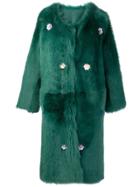 Liska Montena Long Shearling Coat - Green