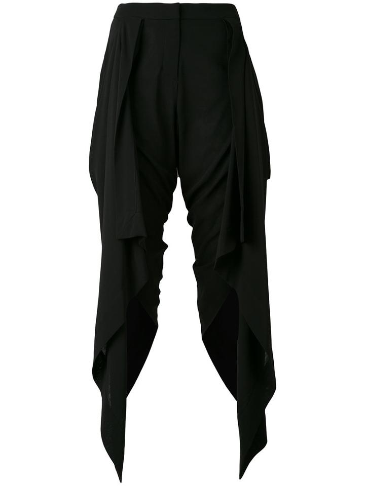 Gareth Pugh - Draped Panel Trousers - Women - Silk/spandex/elastane/cupro - 40, Black, Silk/spandex/elastane/cupro