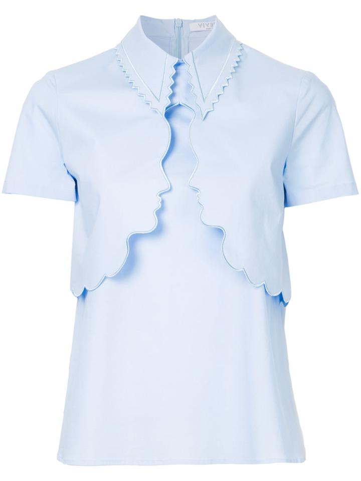 Vivetta Face Embroidered Shirt - Blue
