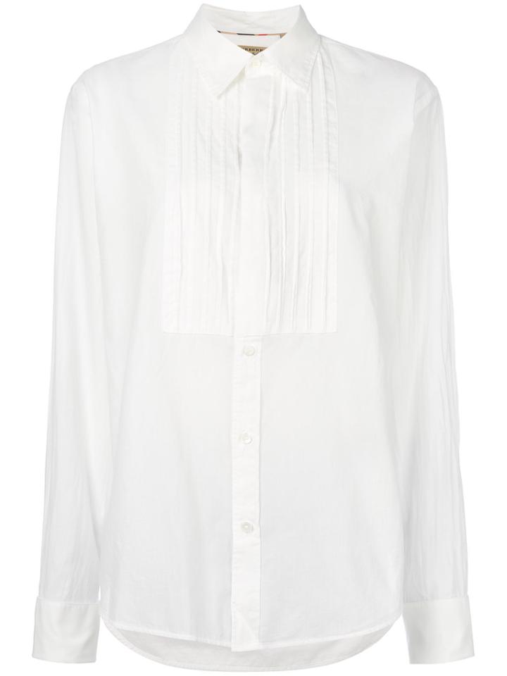 Burberry Pintuck Bib Shirt - White