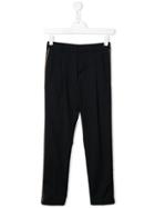Fendi Kids Teen Ff Stripe Tailored Trousers - Blue