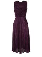 Dalood Plissé Midi Dress - Purple