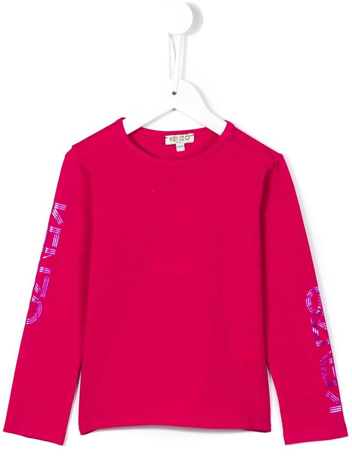 Kenzo Kids Logo Print T-shirt, Girl's, Size: 8 Yrs, Pink/purple