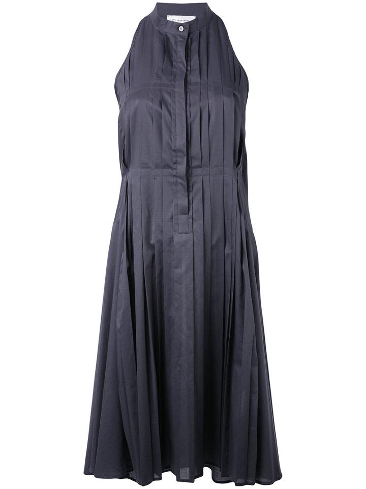 Io Ivana Omazic - Pleated Flared Dress - Women - Cotton - 38, Grey, Cotton