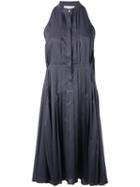 Io Ivana Omazic - Pleated Flared Dress - Women - Cotton - 38, Grey, Cotton