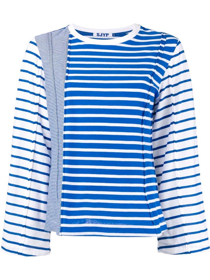 Sjyp Uneven Stripe Tee - Blue
