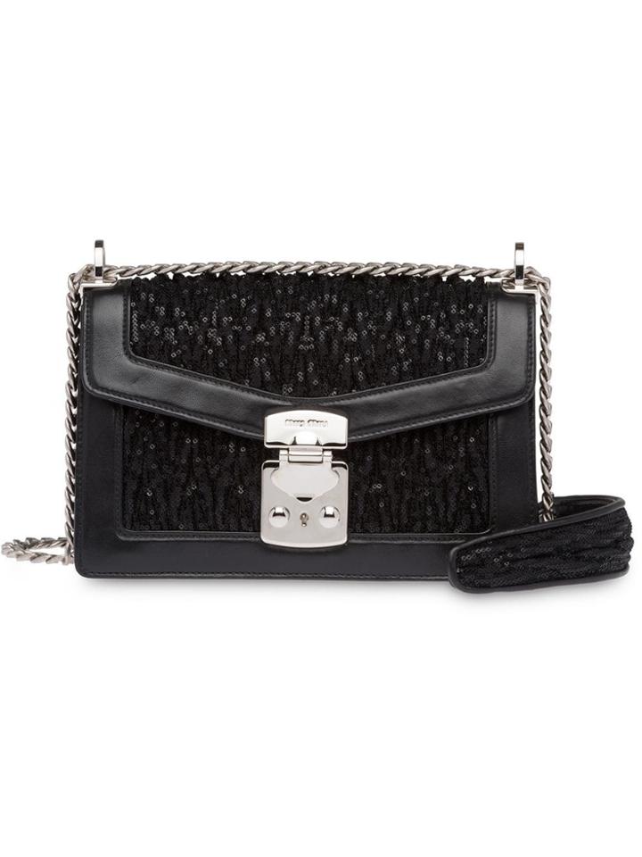 Miu Miu Confidential Sequin Bag - Black