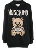 Moschino Teddy Bear Embellished Hoodie - Black