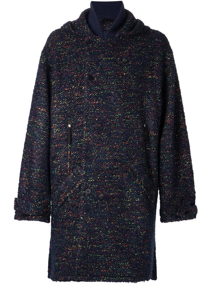 Tillmann Lauterbach 'malespine' Coat, Men's, Size: Medium, Blue, Virgin Wool/cotton/acrylic/nylon