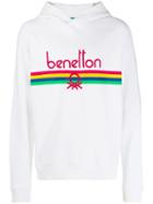Benetton Logo Embroidered Hoodie - White