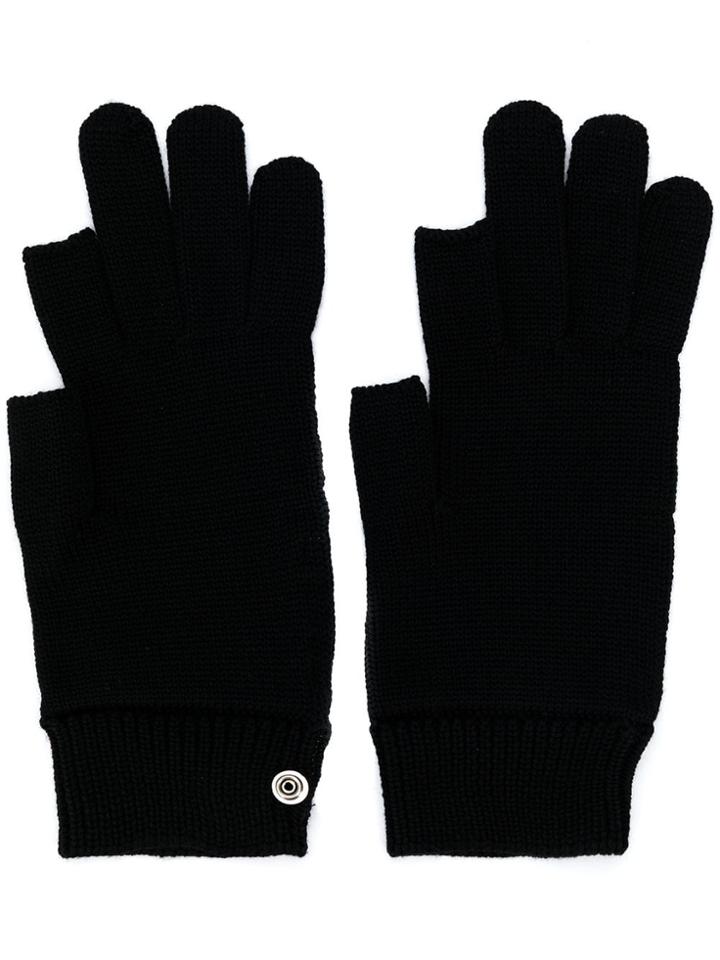 Rick Owens Snap Button Gloves - Black