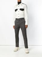 Calvin Klein 205w39nyc Virgin Wool Contrast Panel Shirt - White