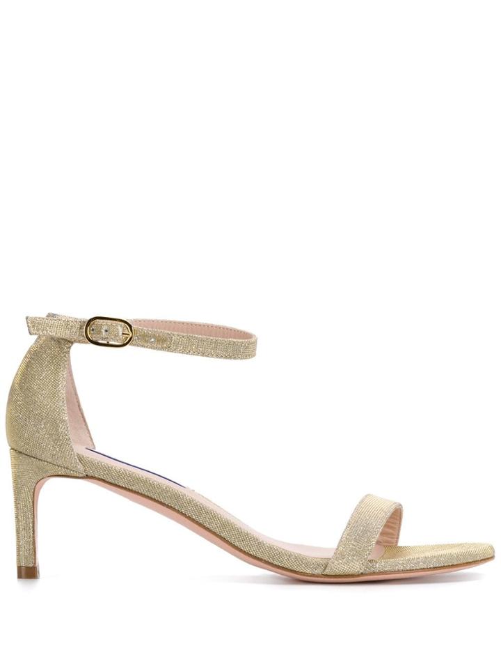Stuart Weitzman Sequin Sandals - Gold