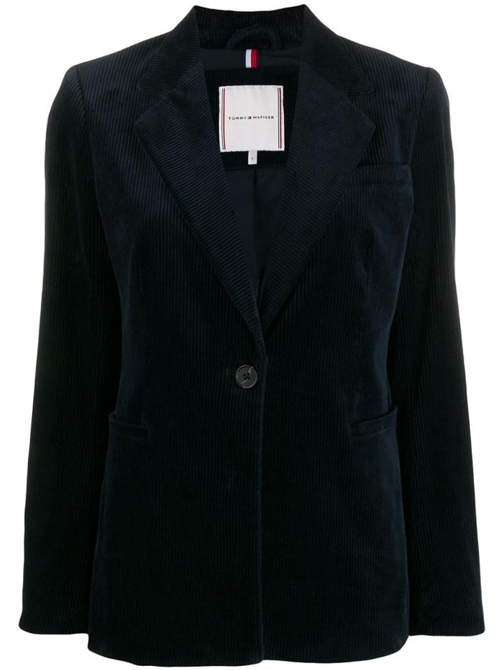 Tommy Hilfiger Fitted Corduroy Blazer - Blue