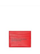 Burberry Quote Print Leather Card Case - Red