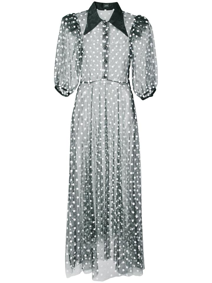 Jill Stuart Sheer Polka Dot Dress - Black