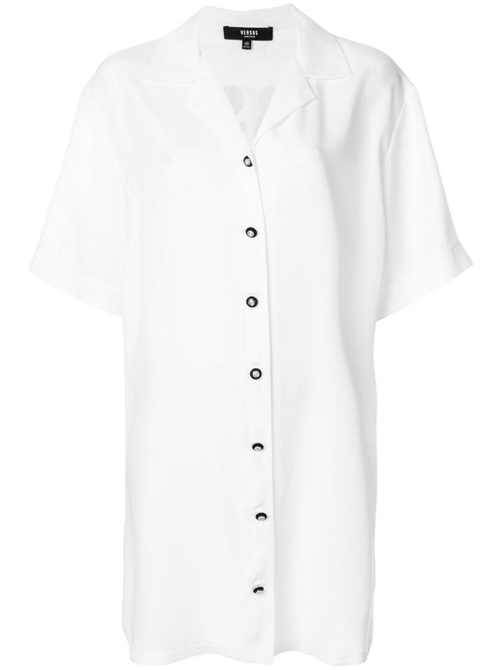 Versus Graphic Print Shirt Dress - White