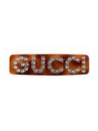 Gucci Crystal Gucci Single Hair Barrette - Brown