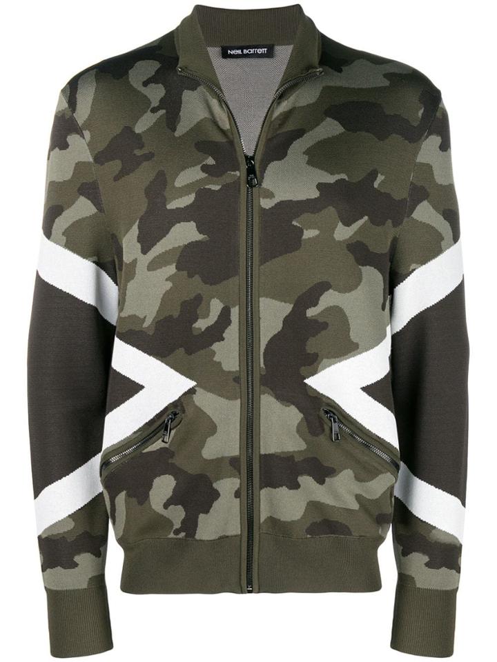 Neil Barrett Camouflage Zip Sweatshirt - Green