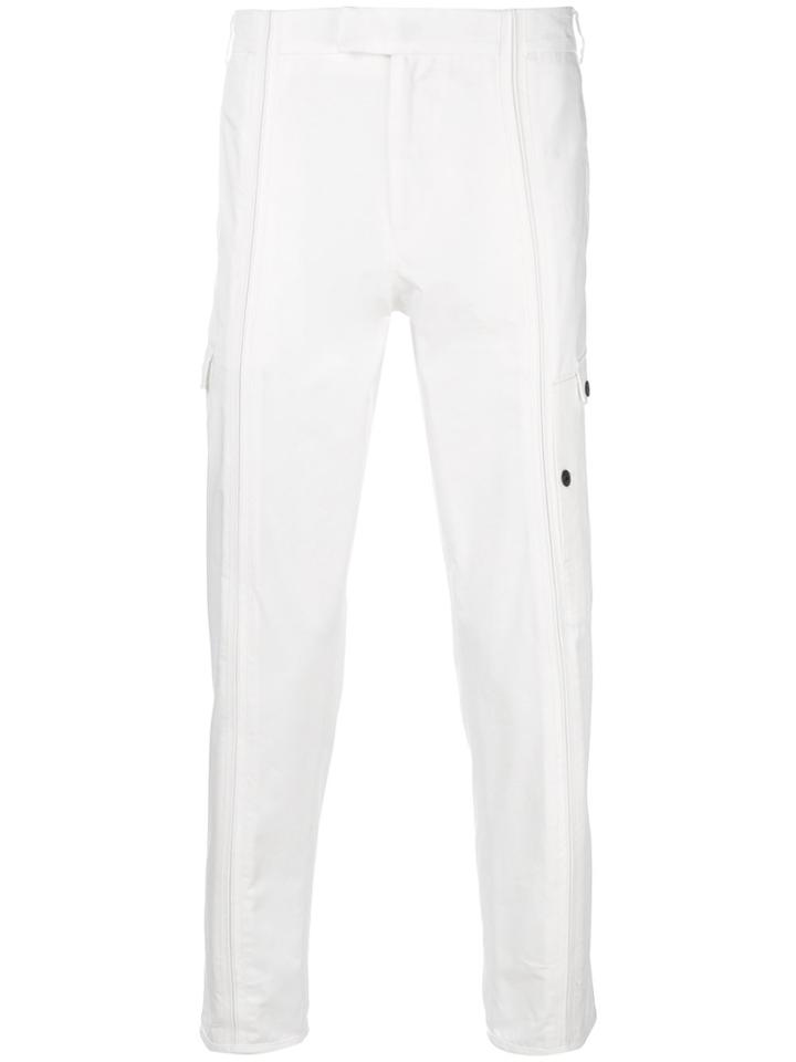 Les Hommes Vertical Cuts Trousers - White