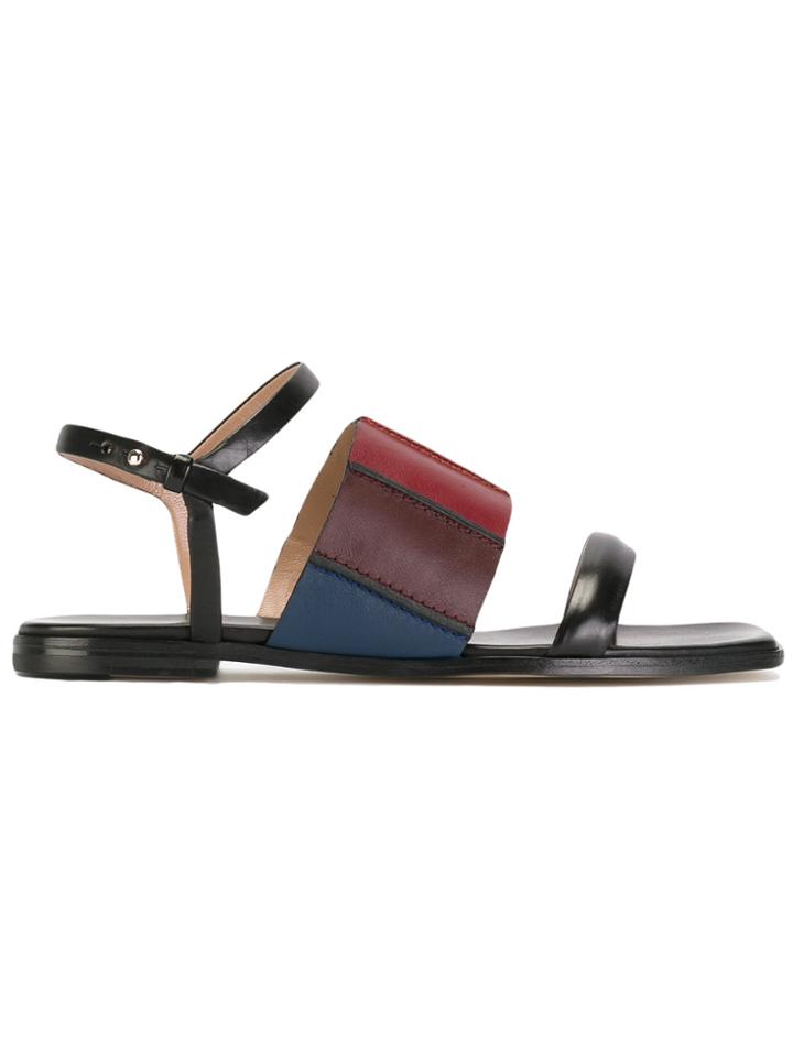 Paul Smith Panelled Colour Block Sandals - Black