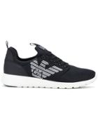 Ea7 Emporio Armani Logo Running Sneakers - Black