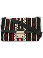 Furla - Ethnic Pattern Shoulder Bag - Women - Cotton/leather - One Size, Black, Cotton/leather