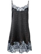 Givenchy Logo Print Lace Dress, Women's, Size: 40, Black, Silk/cotton/polyamide