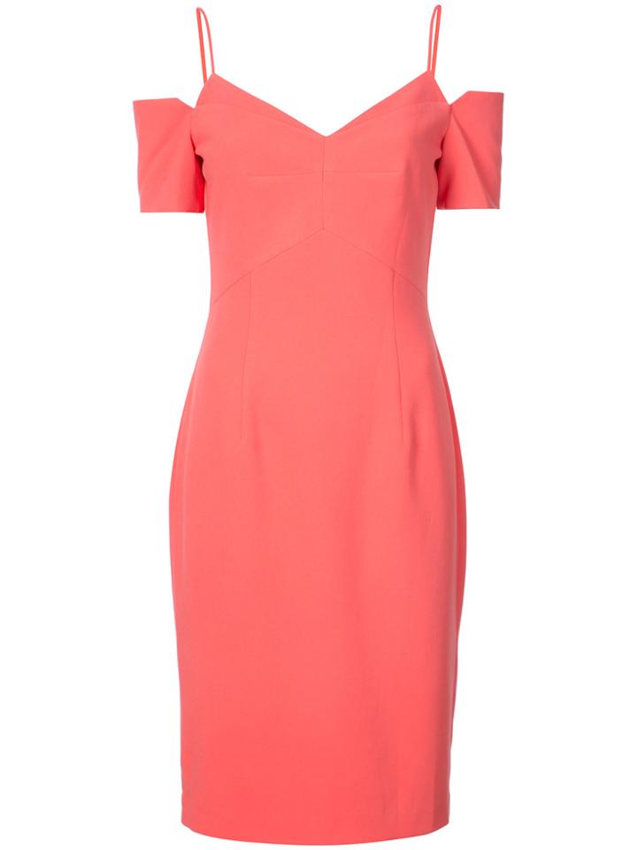 Black Halo Off-the-shoulder Fitted Dress - Pink & Purple