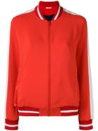 P.a.r.o.s.h. Contrast Panel Bomber Jacket, Women's, Size: Xs, Red, Polyester/viscose/polyamide