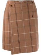 Acne Studios Checked Wrap Mini Skirt - Brown