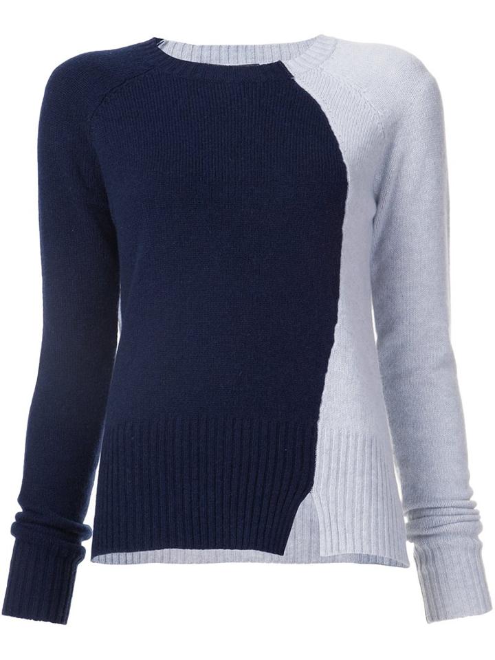 Derek Lam Colour Block Sweater, Women's, Size: Small, Blue, Cashmere/merino