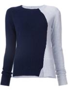Derek Lam Colour Block Sweater, Women's, Size: Small, Blue, Cashmere/merino