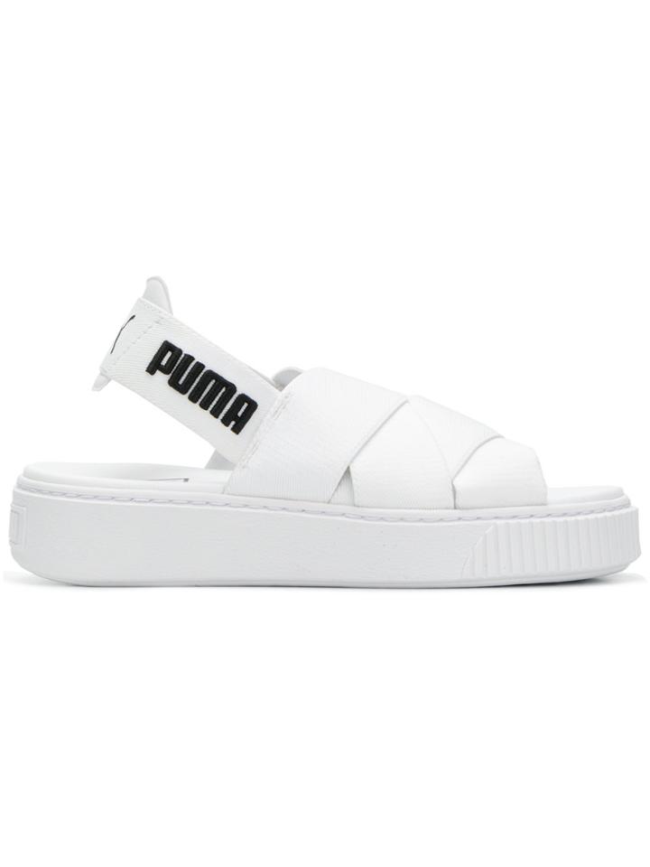 Puma Logo Sling-back Sandals - White