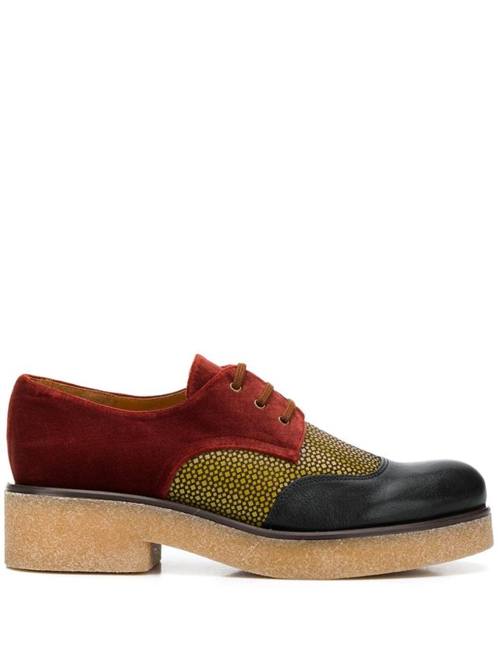Chie Mihara Panelled Lace-up Shoes - Brown