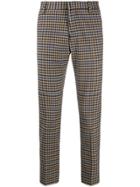 Entre Amis Houndstooth Tailored Trousers - Brown