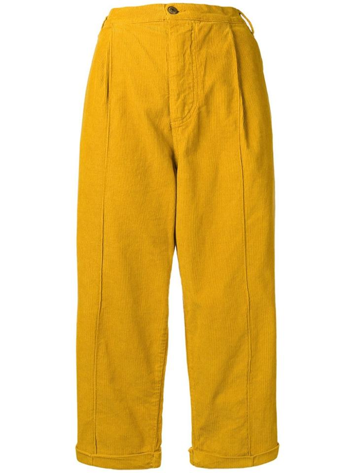 Henrik Vibskov Cropped Corduroy Trousers - Yellow & Orange