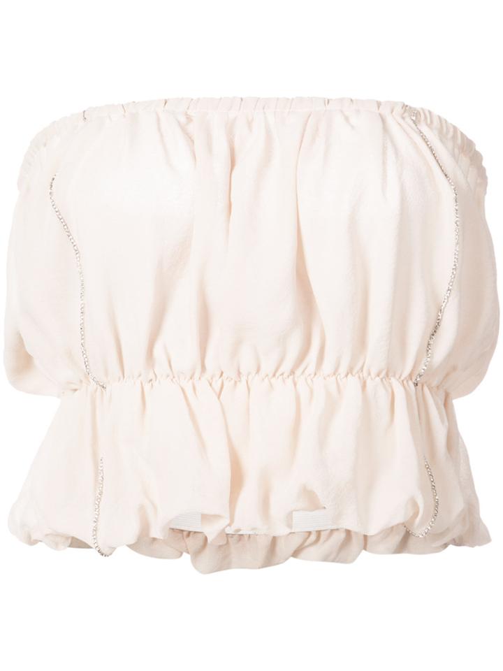 Loyd/ford Strapless Elasticated Crop Top - Nude & Neutrals