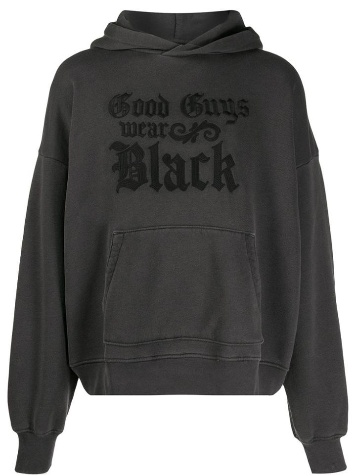 Amiri Embroidered Slogan Hoodie - Black
