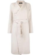 Steffen Schraut Wrapped Belted Mid Coat, Women's, Size: 36, Nude/neutrals, Wool/polyester