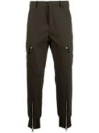 Neil Barrett Zipped Ankle Trousers, Men's, Size: 54, Green, Cotton/viscose/linen/flax/spandex/elastane