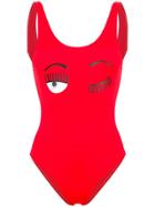 Chiara Ferragni Winking Eye Swimsuit - Red