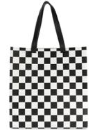 Msgm Chequered Tote Bag - Black