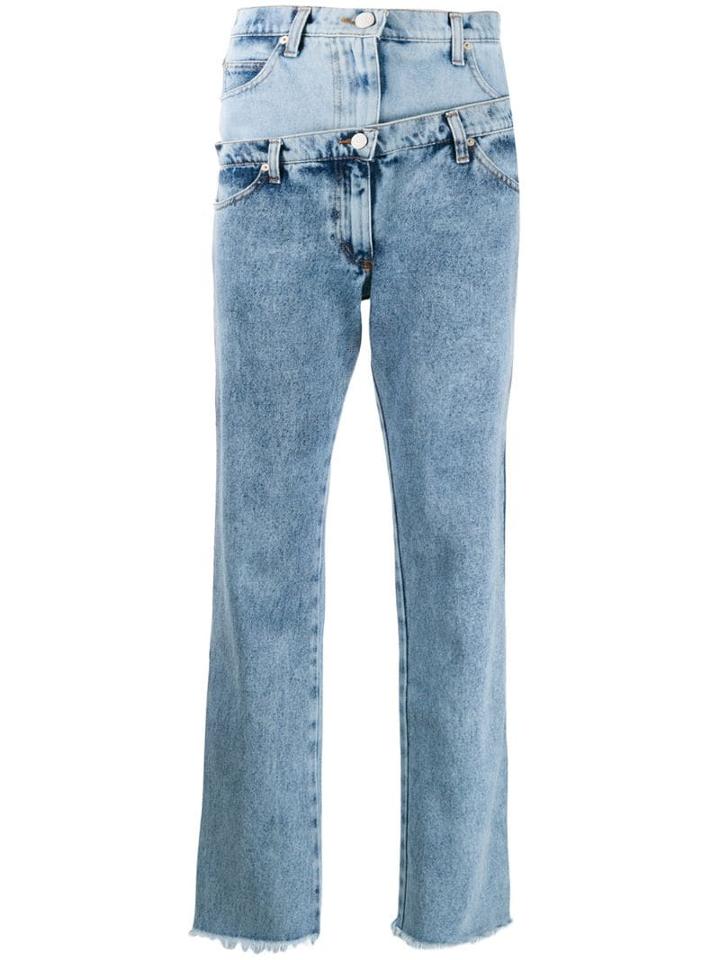 Natasha Zinko Washed Layered Denim Jeans - Blue