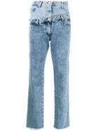 Natasha Zinko Washed Layered Denim Jeans - Blue