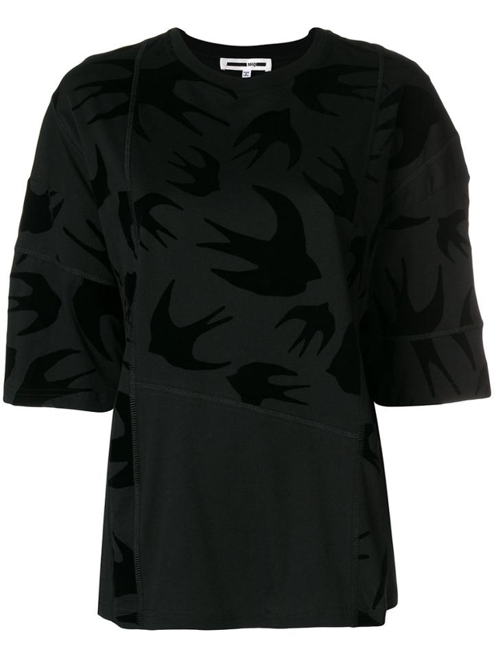 Mcq Alexander Mcqueen Bird Printed T-shirt - Black