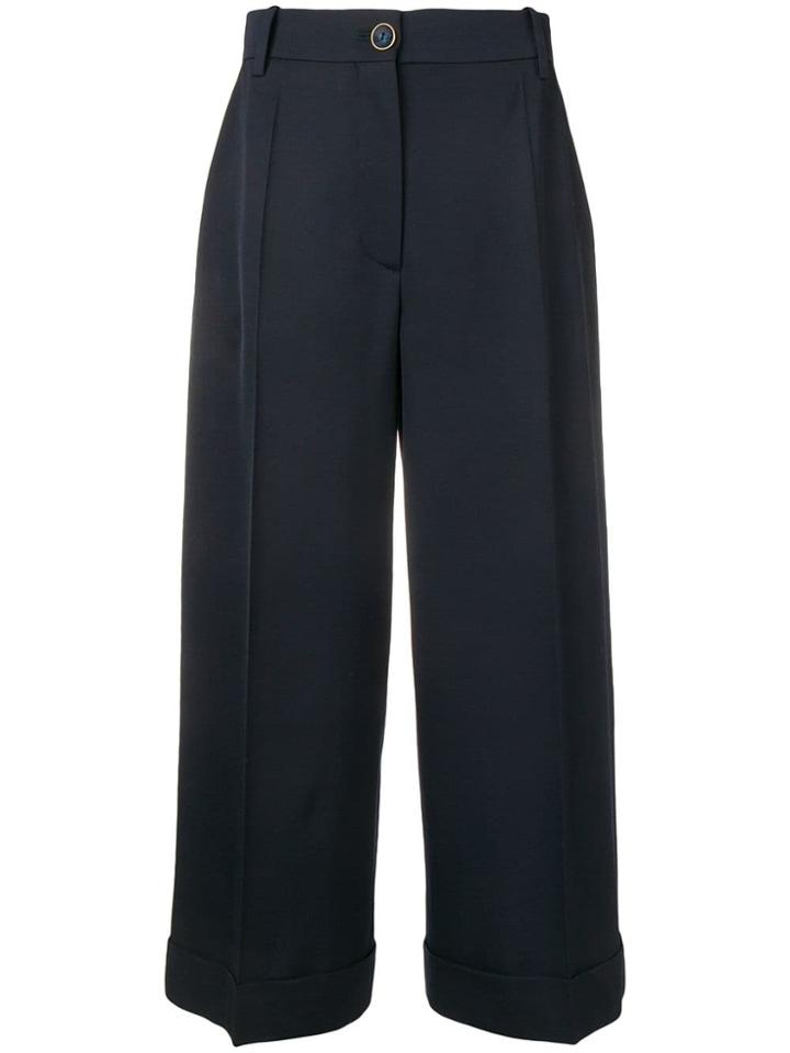 Valentino Cropped Palazzo Pants - Blue