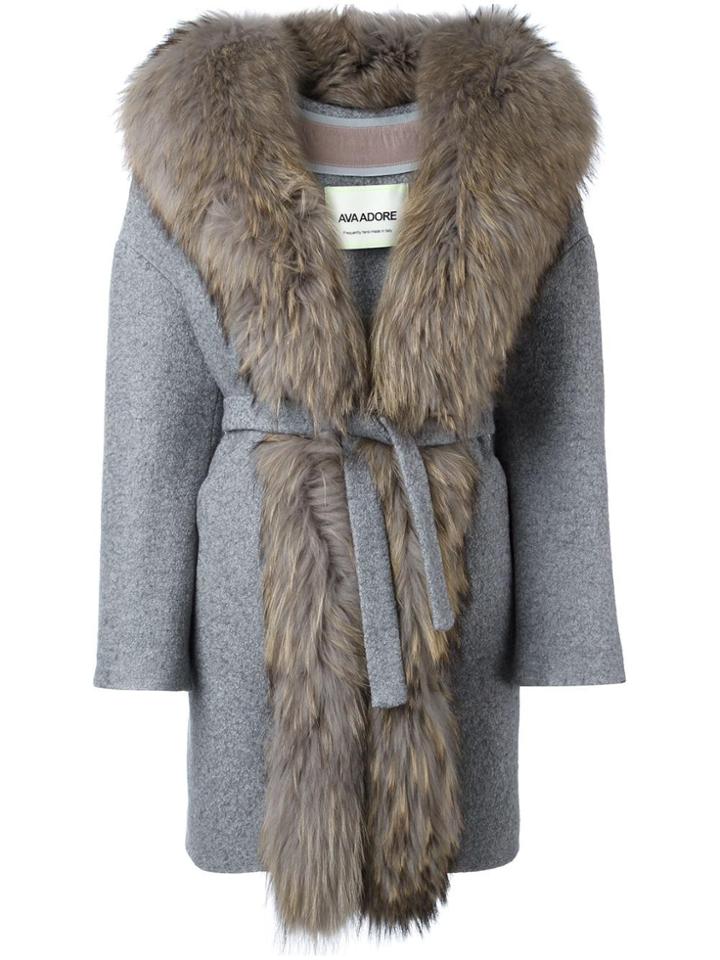 Ava Adore Trim Coat - Grey